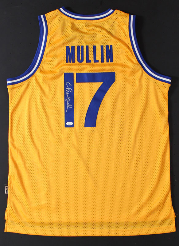 Golden State Warriors Chris Mullin Signed Pro Style White Stat Jersey JSA  Authenticated