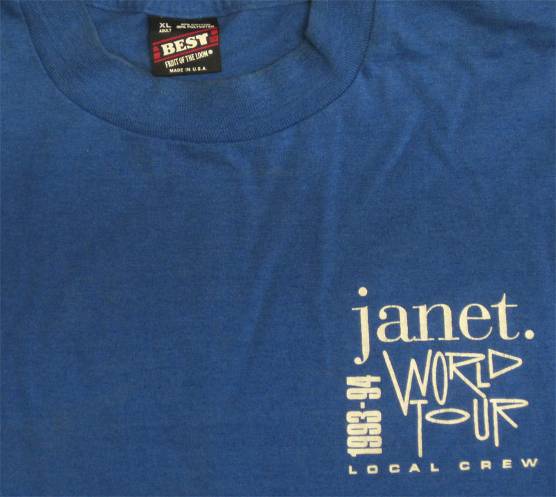 Janet Jackson Local Crew 1993/1994 World Tour Vintage T-Shirt