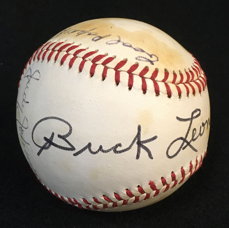 Buck Leonard Cool Papa Bell Judy Johnson Negro League HOFers Autographed Baseball