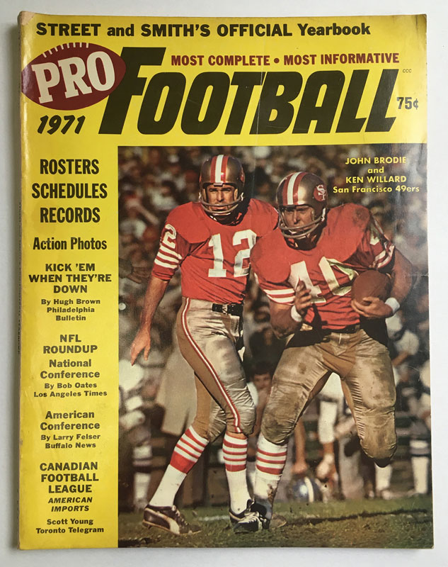 Street Smith Pro Football 1971 NFL CFL John Brodie Unitas Terry ...