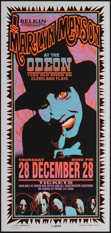 Mark Arminski Marilyn Manson Blacklight Poster