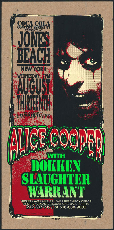 Mark Arminski Alice Cooper Handbill