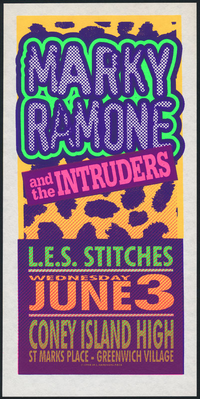 Mark Arminski Marky Ramone and the Intruders Handbill