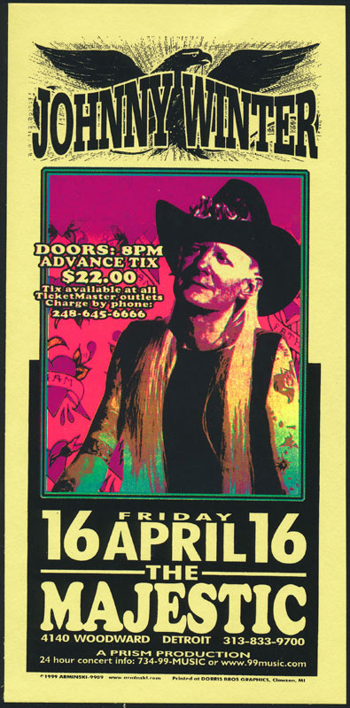 Mark Arminski Johnny Winter Handbill