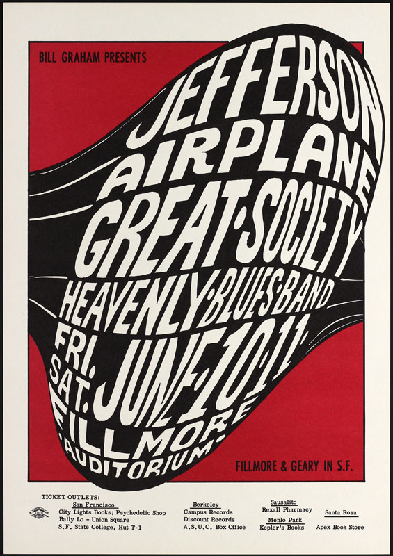 BG # 10-2 Jefferson Airplane Fillmore Poster BG10