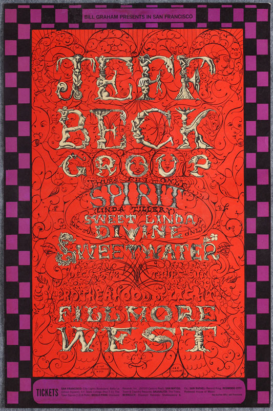 BG # 148-1 Jeff Beck Group Fillmore Poster BG148