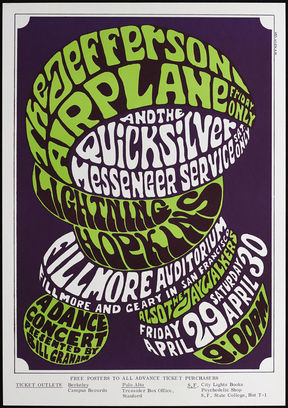 BG # 4-3 Jefferson Airplane Fillmore Poster BG4