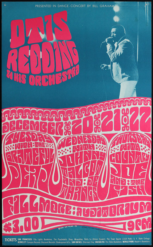 BG # 43-1 Otis Redding & His Orchestra Fillmore Poster BG43