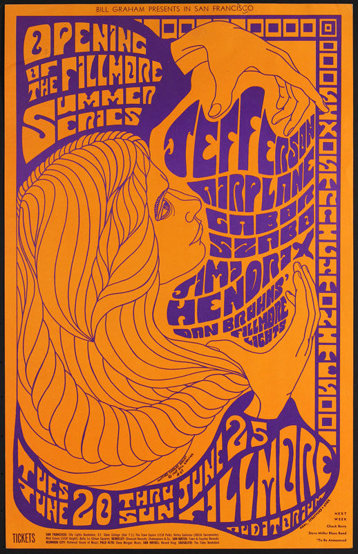 BG # 69-1 Jefferson Airplane Fillmore Poster BG69