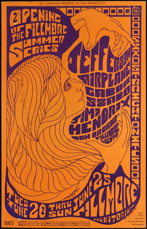 BG # 69-1 Jefferson Airplane Fillmore Poster BG69