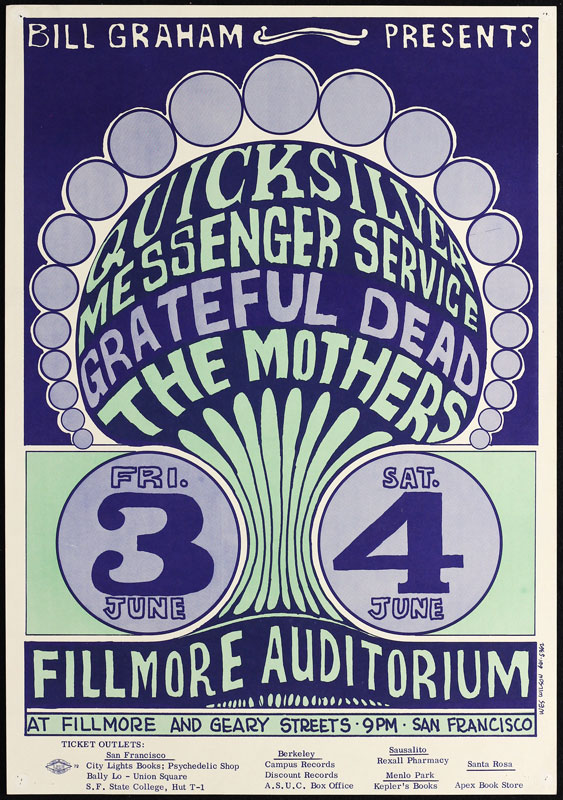 BG # 9-1 Quicksilver Messenger Service Fillmore Poster BG9