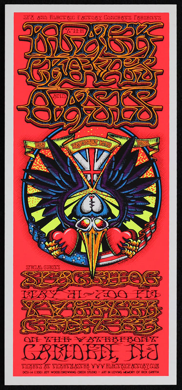 Jeff Wood - Drowning Creek The Black Crowes Handbill