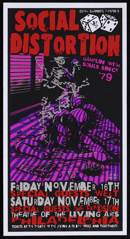 Johnny Thief and Jeff Wood - Drowning Creek Social Distortion Handbill