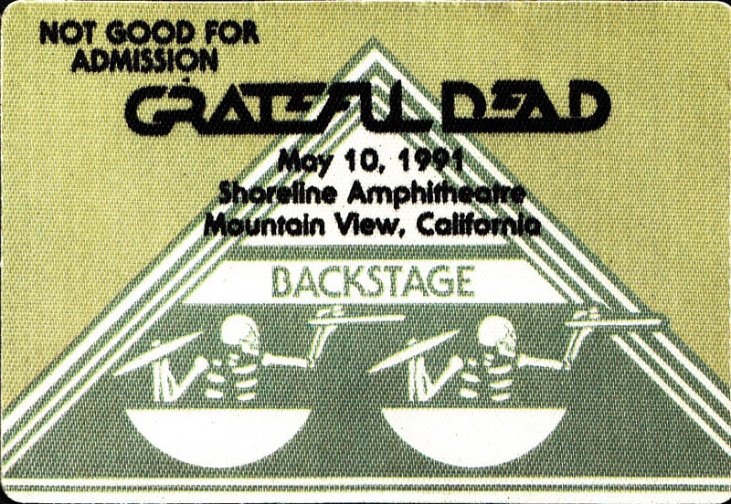 Grateful Dead 5/10/1991 Mountain View CA Backstage Pass