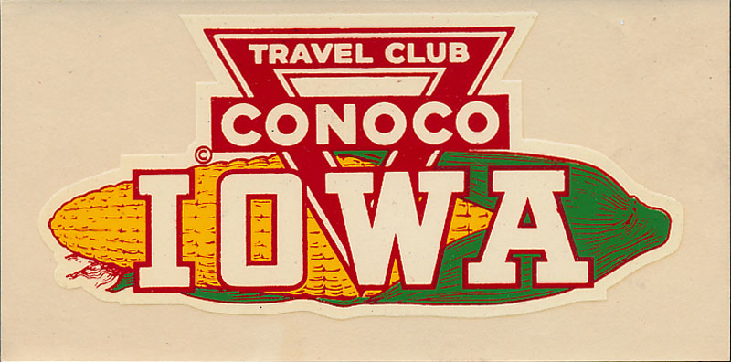 Conoco Travel Club Iowa Decal