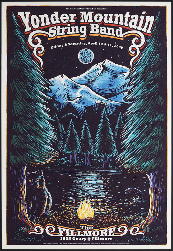 Yonder Mountain String Band 2009 Fillmore F1005 Poster