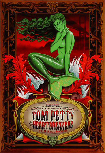 Tom Petty And The Heartbreakers (green) 1997 Fillmore F253 Poster