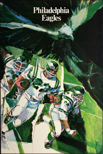 M Bartell Philadelphia Eagles 1968 NFL Football Poster