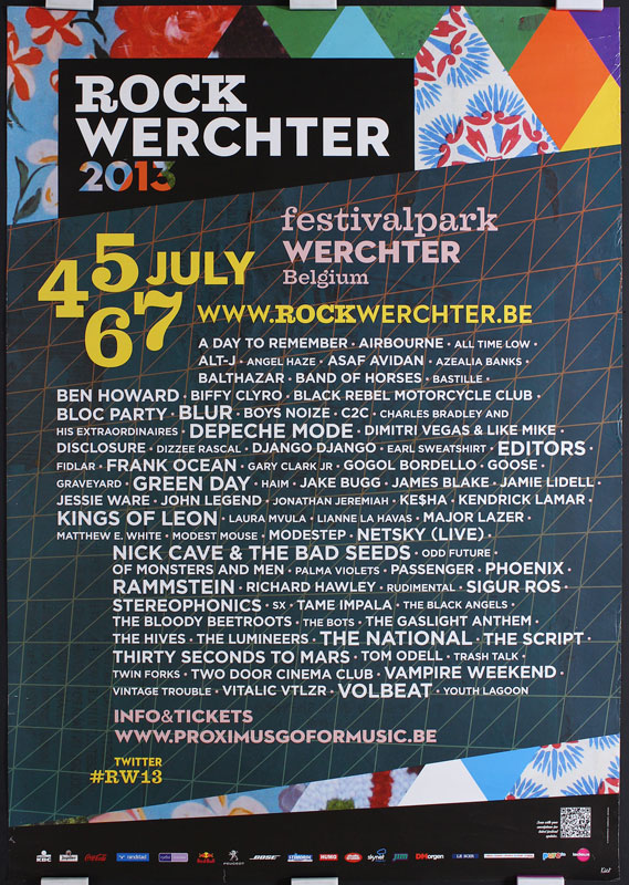 Rock Werchter Festival 2013 Belgium Poster