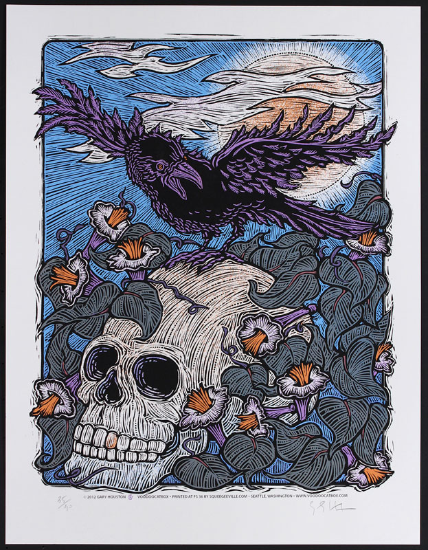 Gary Houston Flatstock 36 - Skull with Crow Art Print