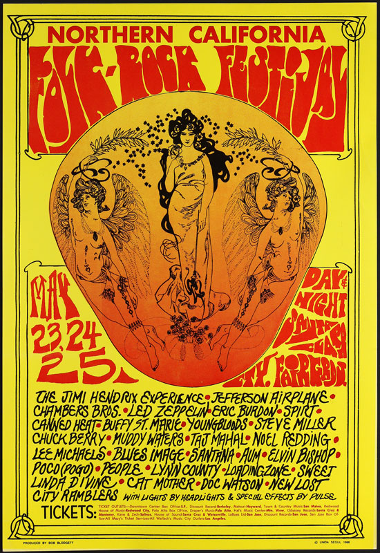 1969 Northern California Folk-Rock Festival Poster