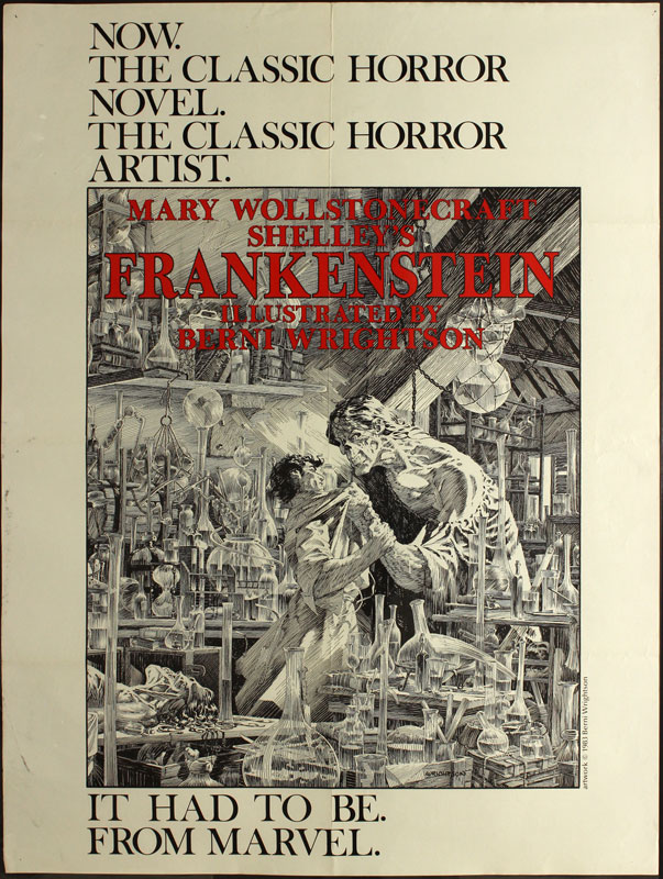 Bernie Wrightson Mary Shelley's Frankenstein Comic Poster