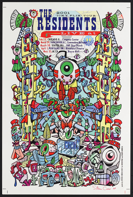 Steven Cerio The Residents Icky Flix Tour Uncut Proofsheet