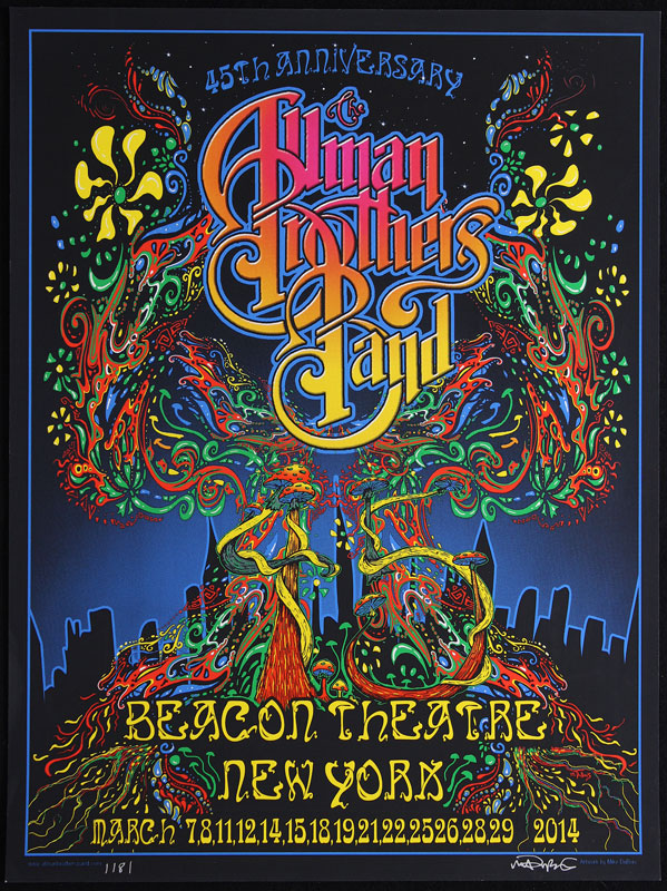 Mike DuBois Allman Brothers 45th Anniversary Poster