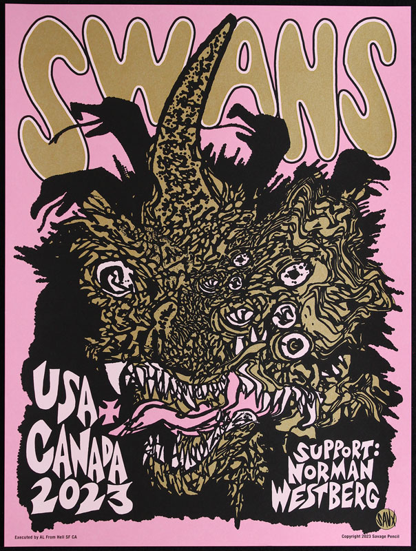 Savage Pencil Swans USA & Canada Tour Poster