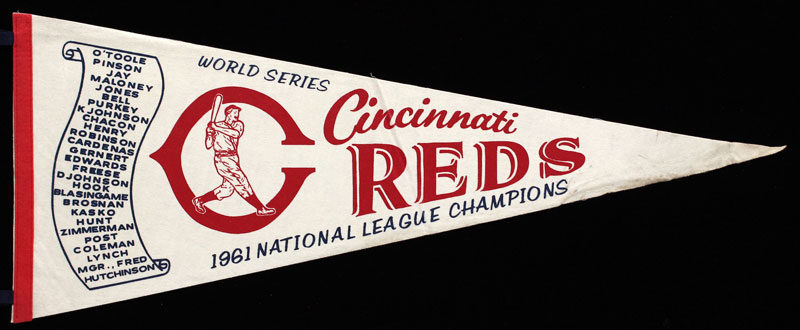 Cincinnati Reds 1961 World Series NL Champs Pennant