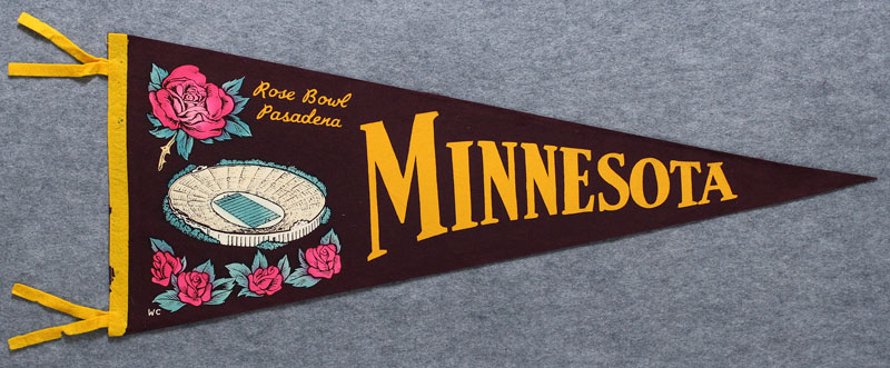 University of Minnesota Rose Bowl Champions Pennant