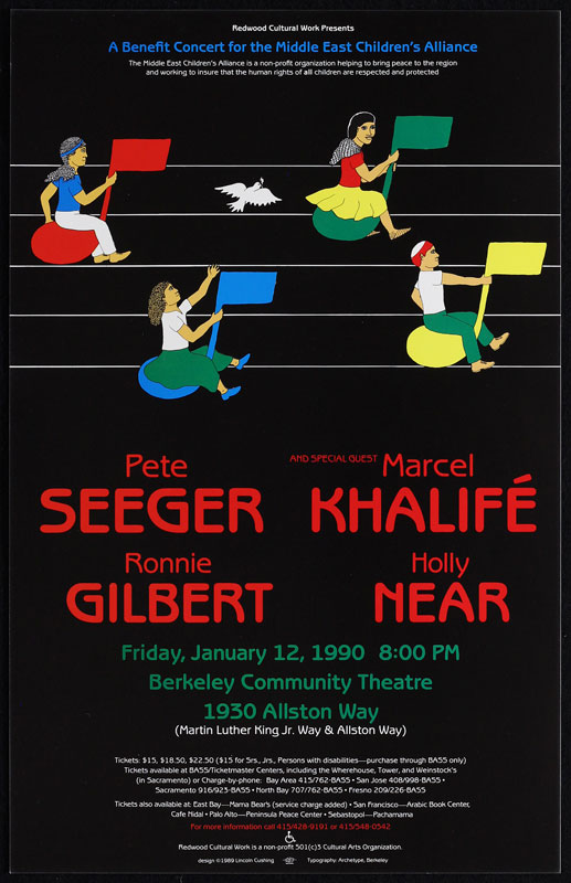 Lincoln Cushing Pete Seeger - Marcel Khalife - Ronnie Gilbert - Holly Near Poster