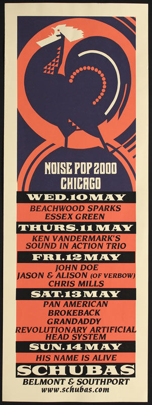 Steve Walters (Screwball Press) Noise Pop 2000 Chicago Poster