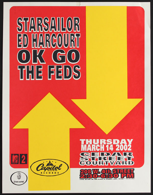 Steve Walters (Screwball Press) Starsailor / OK GO Poster