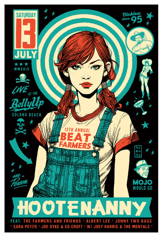 Scrojo The 13th Annual Beat Farmers Hootenanny Poster