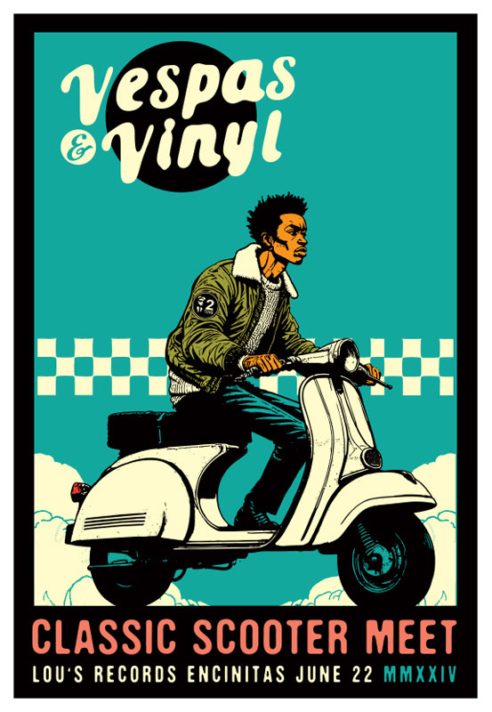 Scrojo Vespas and Vinyl Classic Scooter Meet Poster