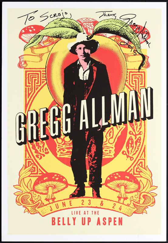 Scrojo Gregg Allman Autographed Poster