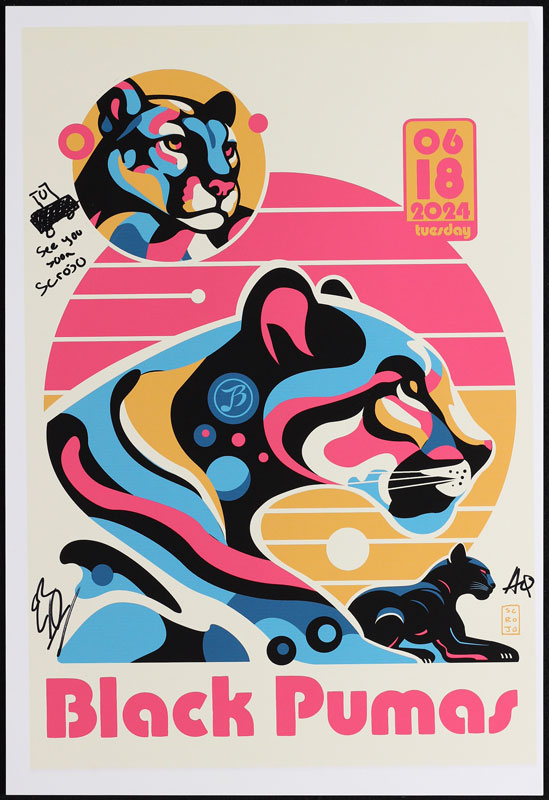 Scrojo Black Pumas Autographed Poster