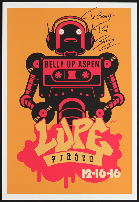 Scrojo Lupe Fiasco Autographed Poster