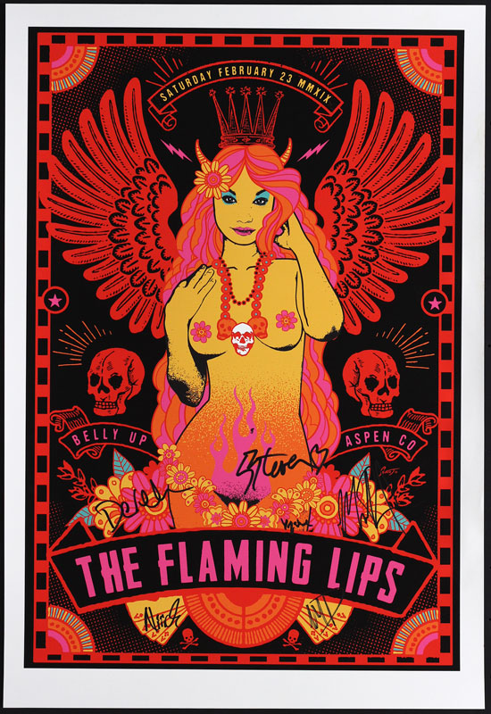 Scrojo The Flaming Lips Autographed Poster