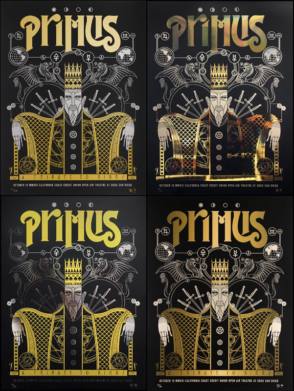 D.Kaskett Studios Primus Plays Rush - A Tribute To Kings - All Poster Variants