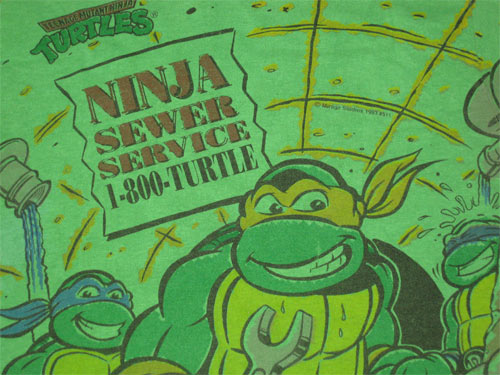 Teenage Mutant Ninja Turtles TMNT Sewer Service All Over Original Vintage T-Shirt