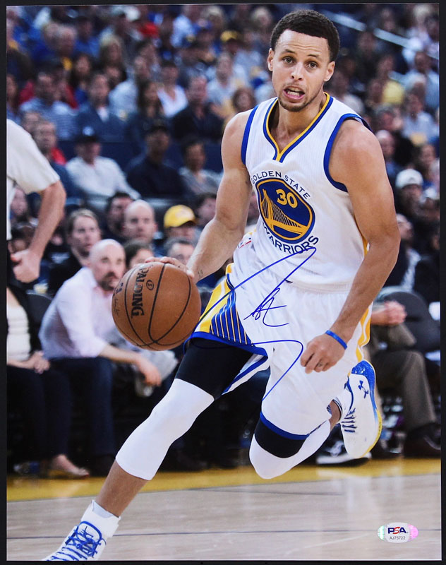 Stephen Curry Autographed Basketball Photo