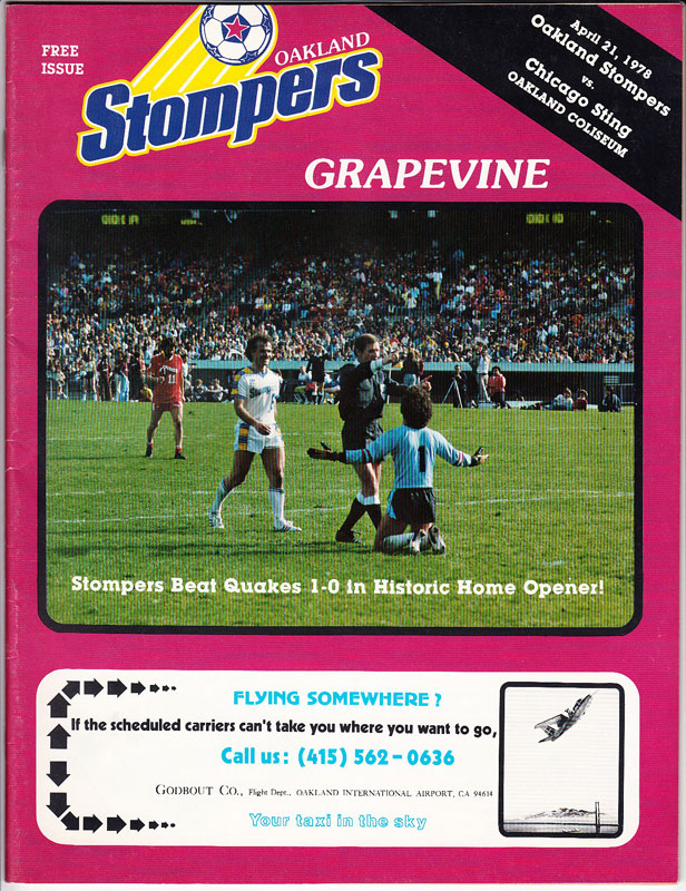 1978 Oakland Stompers vs Chicago Sting Soccer Program