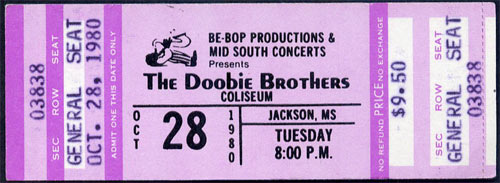 Doobie Brothers 1980 ticket