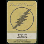 Grateful Dead 4/8/1988 Worcester Massachusetts Backstage Pass