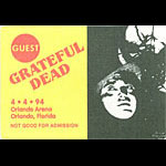 Grateful Dead 8/3/1994 NY Giants Stadium Backstage Pass